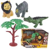 Zestaw zwierząt Krokodyl Hipopotam Lew dzikie zwierzęta PREZENT dla Chłopca