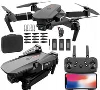 DRON E90 PRO DWIE KAMERY WIFI HD ZABAWKA ZAWIS 300m INSTRUKCJA POLSKA
