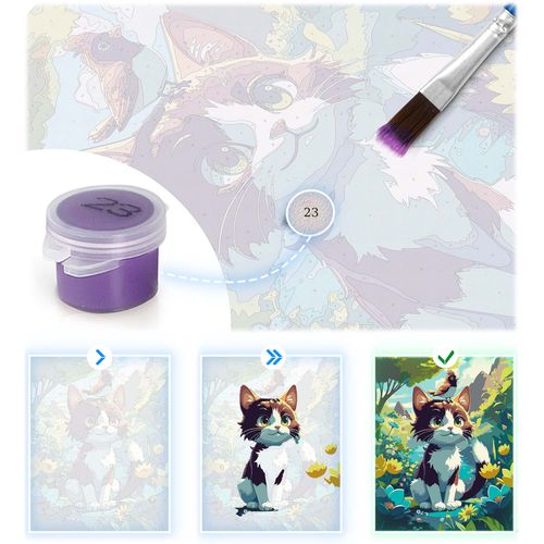 Obraz do malowania po numerach 40x50 cm Massido Kotek na Arena.pl