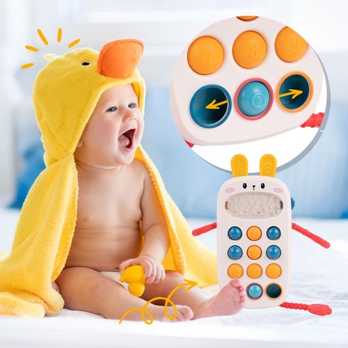 Telefon Króliczek Sensoryczny Smartfon Edukacyjny z Dźwiękiem na Arena.pl
