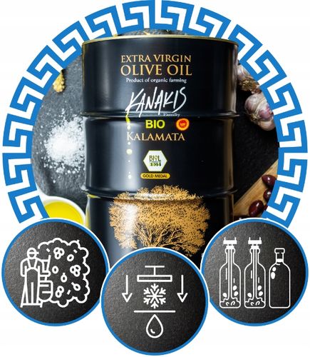 Oliwa z oliwek Extra Virgin BIO Grecka Ekologiczna 5L do pizzy ŚWIEŻA 24/25 na Arena.pl