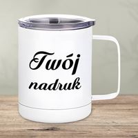 Metalowy kubek termiczny biały 300 ml z Twoim nadrukiem