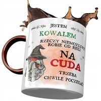 Kubek Bordowy Dla Kowala Na Cuda Trzeba Chwile Z Nadrukiem Ze Zdjęciem