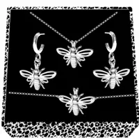 Pszczoła pszczółka srebrny komplet biżuterii splot rolo srebro 925