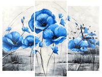 90CM 70 ZEGAR 3 ELEM NIEBIESKIE MAKI SCIENNY DRUK