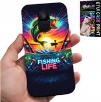 ETUI DO SAMSUNG A6 2018 - WZORY WĘDKARSKIE RYBY POŁÓW WĘDKA PLECKI