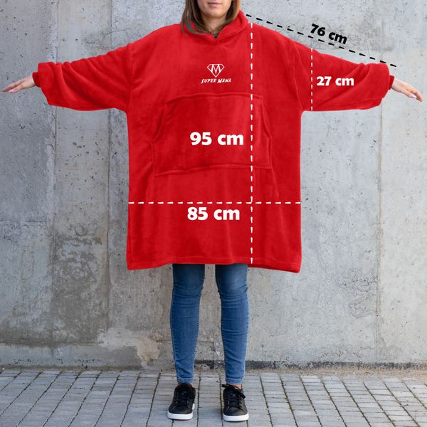Bluzair SUPER MAMA - Bluza koc - Czerwony zdjęcie 8