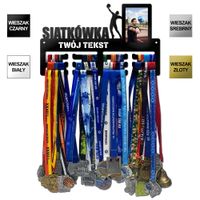 Wieszak na medale z ramką na zdjęcie+imię SIATKÓWKA 5 WZORÓW 4 KOLORY 6.4