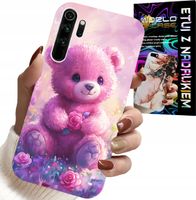 ETUI DO XIAOMI NOTE 8 - SŁODKI MIŚ NA RÓŻOWYM TLE, CASE + FOLIA