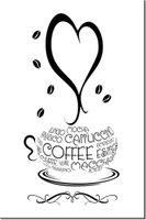 90 60CM OBRAZ NAPIS ...KAWA SERCEM DRUK PŁÓTNO RAMA