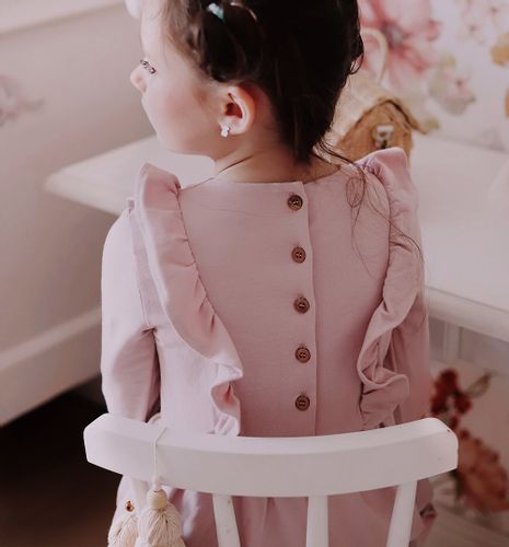 Sukienka z falbanką brudny róż 98 na Arena.pl