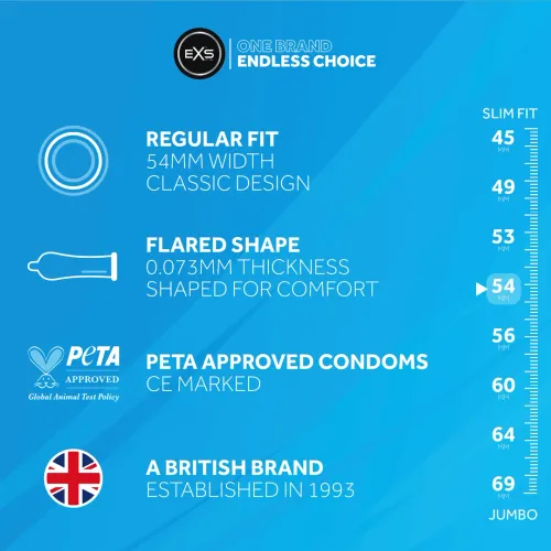 exs regular classic 100 sztuk - prezerwatywy lateksowe, gładkie 54 mm na Arena.pl