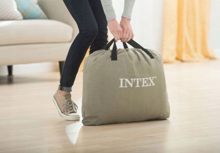 MATERAC DMUCHANY DWUOSOBOWY 203x152cm INTEX POMPKA zdjęcie 8