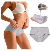 MAJTKI MENSTRUACYJNE SZARE XL NIEPRZECIEKAJĄCE FIGI DAMSKIE WYSOKI STAN
