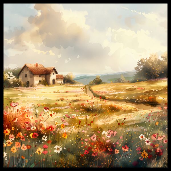 Plakat 70x70cm Sielski Domek zdjęcie 2