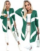 Długi KARDIGAN SWETER damski NARZUTKA pasy modny stylowy