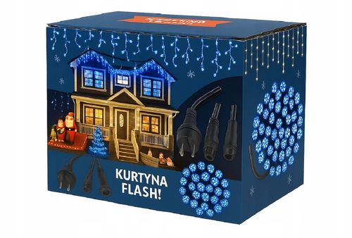 Sople 440 LED Girlanda Niebieska Flash Zewnętrzna IP44 31,7m gruby przewód na Arena.pl