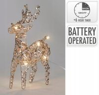 Renifer LED 21 cm złoty - dekoracja świąteczna figurka 10 lampek LED