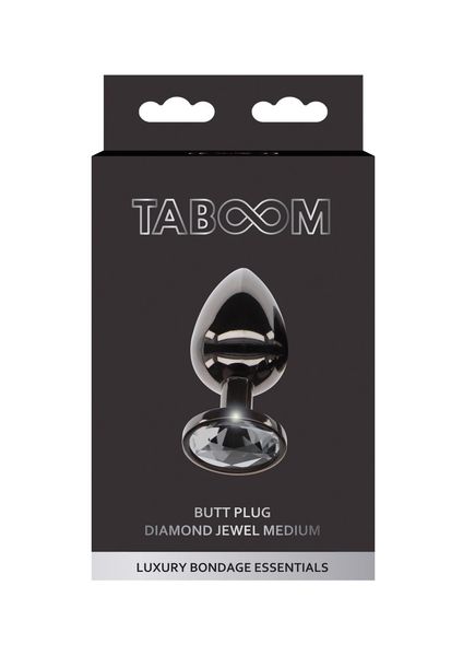 Butt Plug With Diamond Jewel M Black zdjęcie 2