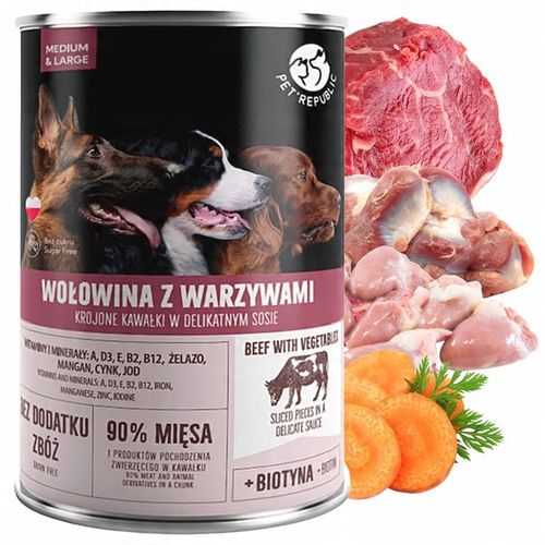PET REPUBLIC kawałki w sosie Mix Smaków karma dla psa mokra 6 x 1250g na Arena.pl