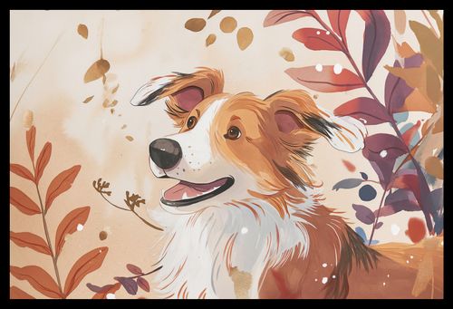 Plakat 45x30cm Collie Jesienną Porą na Arena.pl