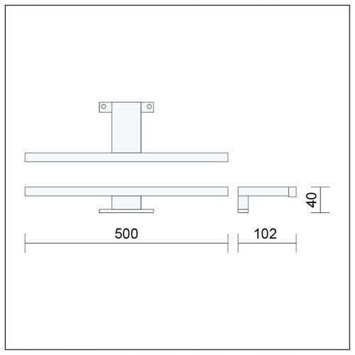 KINKIET LED LAMPA LED NA SZAFKĘ LUSTRO ŁAZIENKA 10W 50cm CZARNA na Arena.pl