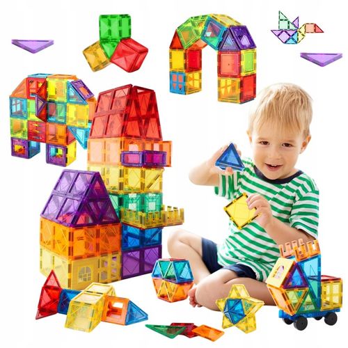 100 ELE KLOCKI MAGNETYCZNE KONSTRUKCYJNE EDUKACYJNE DO BUDOWANIA DLA DZIECI na Arena.pl