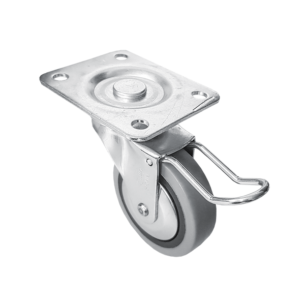 Zestaw jezdny fi 60, gumowane, łożysko kulkowe, 2 x z hamulcem + 2 x bez zdjęcie 3