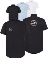 Koszula z tkaniny popelinowej krótki rękaw TWÓJ HAFT LOGO GRAFIKA firmowa