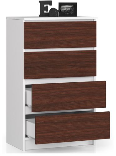 KOMODA K60 4 SZUFLADY BIAŁA / WENGE na Arena.pl