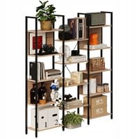 Regał Industrialny Stojący Jasny Brąz Loft Na Książki Pojemny 166 Cm