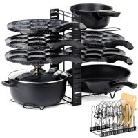 Stojak Kuchenny Organizer Półka Regał na Garnki Patelnie Pokrywki Talerze