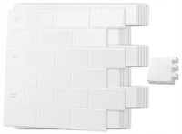 Panel Panele Ścienne 3D Samoprzylepne Winylowe Białe Kuchnia X10 30X30Cm