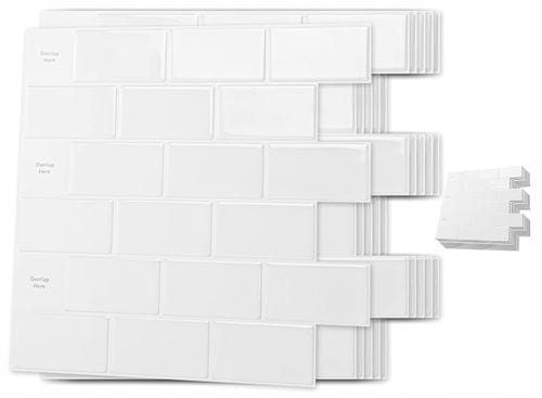 Panel Panele Ścienne 3D Samoprzylepne Winylowe Białe Kuchnia X10 30X30Cm na Arena.pl