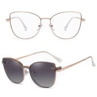 2w1 Okulary damskie do komputera + nakładka przeciwsłoneczna na magnes Clip