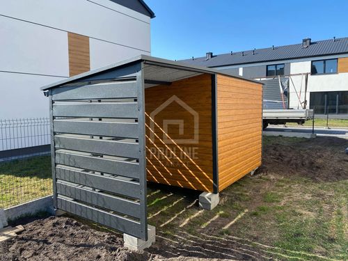 Schowek Domek Ogrodowy 3x2m + wiata 3m Drzwi dach spad w tył PLG131 na Arena.pl