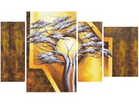 135CM 80 OBRAZ 4 ELEM DRZEWO NOCĄ ŚCIENNY