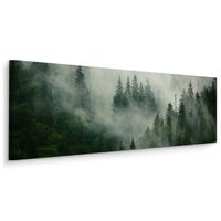 Obraz Panoramiczny Krajobraz LAS WE MGLE Efekt 3D Natura 145cm x 45cm