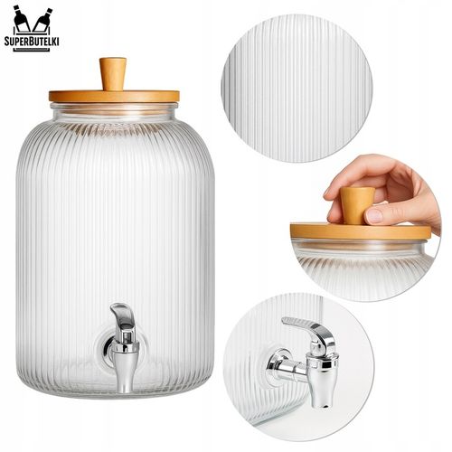 Słoik z kranikiem 5L duży słój szklany z kranem dzbanek dystrybutor wody na Arena.pl