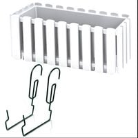 Doniczka + uchwyt skrzynka balkonowa 18x38x16,2 cm biały