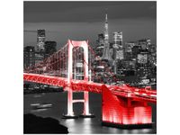 50X50CM TOKYO MOST TĘCZOWY CZERWIENI OBRAZ DRUK