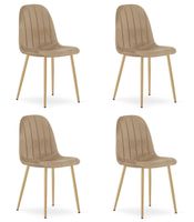 Krzesło aksamitne PADVA brązowe nogi dąb tapicerowane do jadani x4 szt