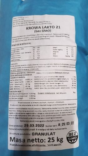 Pasza Krowa 21 Lakto krowy mleczne bydło Piast 25k na Arena.pl