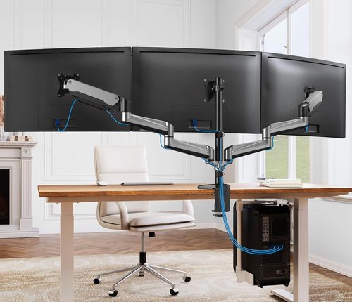 NIEKOMPLETNY Uchwyt na trzy monitory17-32'' srebrny ramię HUANUO HNTS3S na Arena.pl