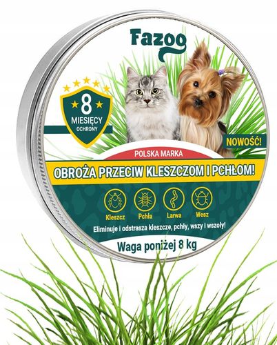 OBROŻA NA KLESZCZE i Pchły dla Psa Kota Antykleszczowa 8 Miesięcy na Arena.pl