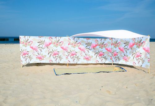 PARAWAN PLAŻOWY Różowe flamingi z indywidualnym napisem 8 PANELI 74.8 na Arena.pl