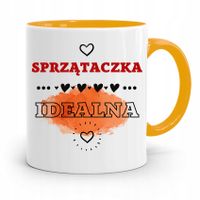 Dla Sprzątaczki Kubek Żółty Na Prezent Urodziny Z Nadrukiem Ze Zdjęciem