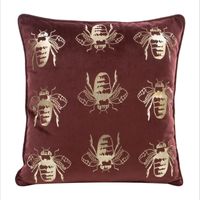 POSZEWKA WELUROWA WZÓR PSZCZOŁY 45X45 CM CZERWONA