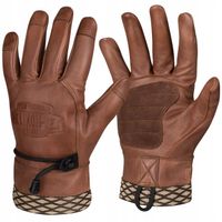 2X HELIKON RĘKAWICE WOODCRAFTER Skórzane Brązowe M