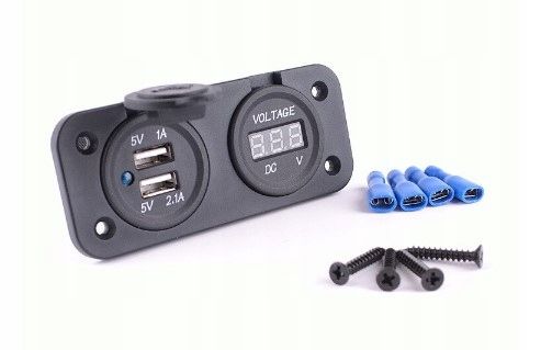 SAMOCHÓD WOLTOMIERZ ŁADOWARKA 2x USB 2A PANEL 2w1 na Arena.pl